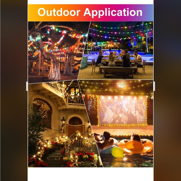 Maojia 200LEDs Fairy String Lights Outdoor, IP67 Waterproof 82FT Plugin Rope - Picture 3 of 7